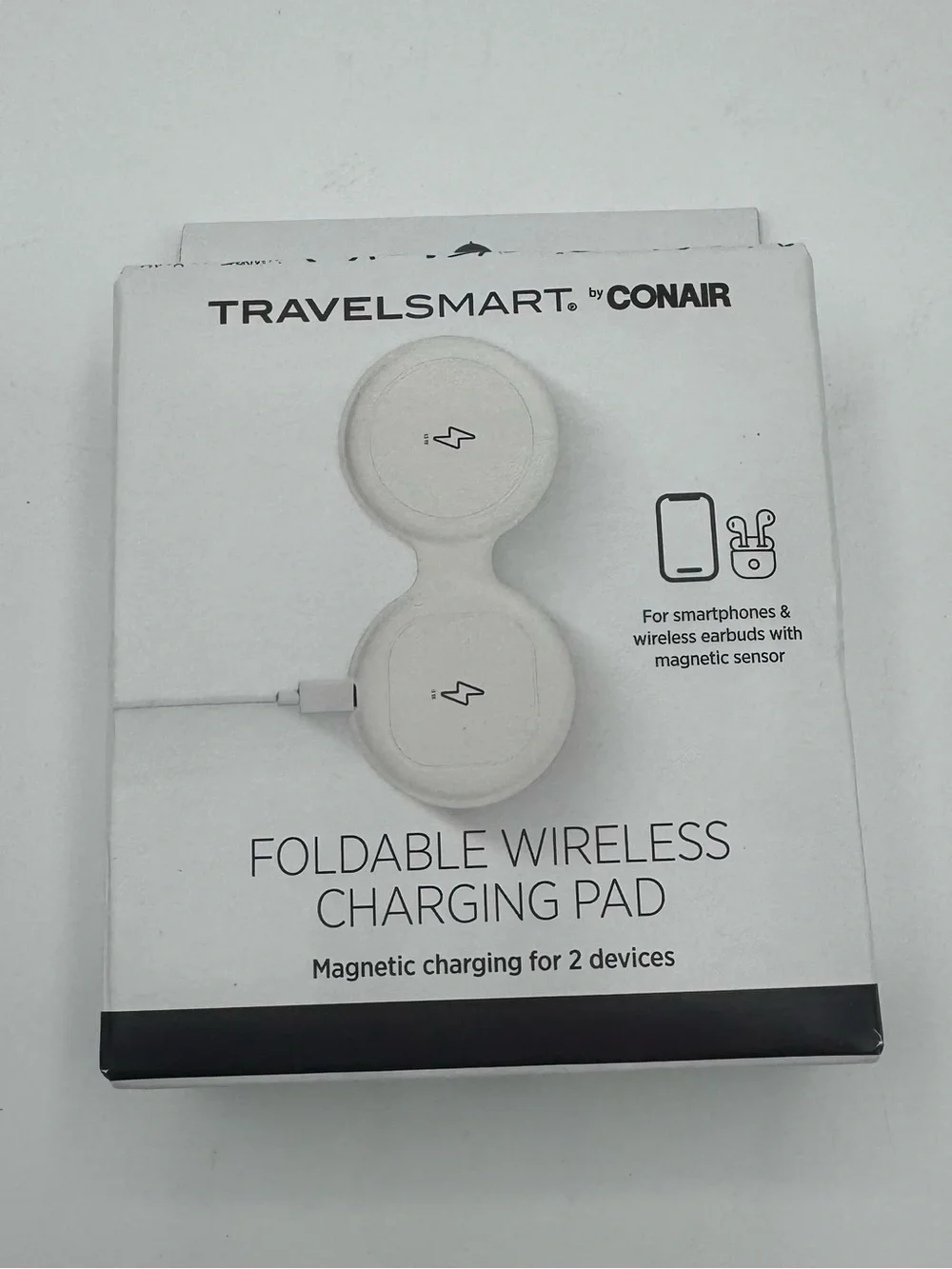 Travel Smart by conair 2 Device Magnetic 15W Wireless Charge NEW